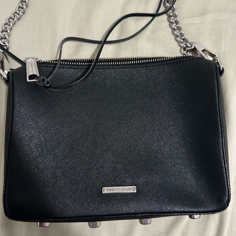 Rebecca Minkoff Black Crossbody Bag with Silver Accents